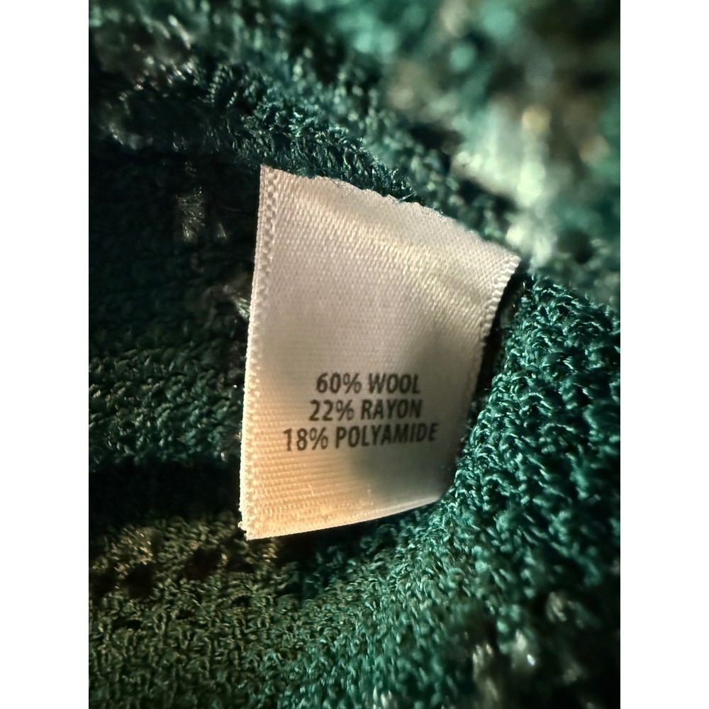 St John green Textured Fringe Jacket Blazer 6 boho classic wool preppy academia - Picture 6 of 8